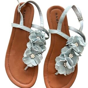 Rampage Light Blue Floral Sandals